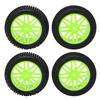 4 Pcs 1Celsius10 RC Off Road Tires 2 Front 2 Rear Round Stud Type Skin V Hole Hub High Grip RC Car Wheels