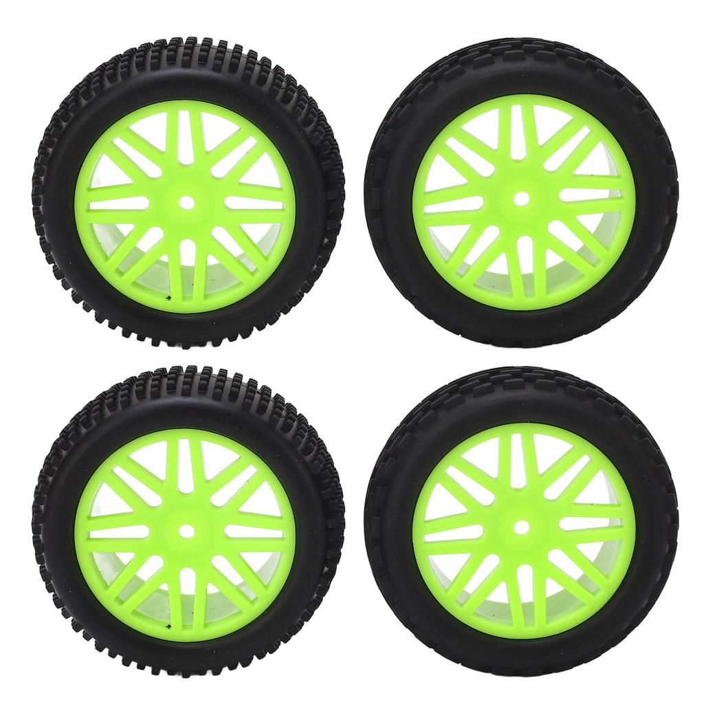 4 Pcs 1Celsius10 RC Off Road Tires 2 Front 2 Rear Round Stud Type Skin V Hole Hub High Grip RC Car Wheels
