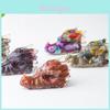 Resin Crystal Dragon Head Figurine With Natural Waterstone For Home Office Decor