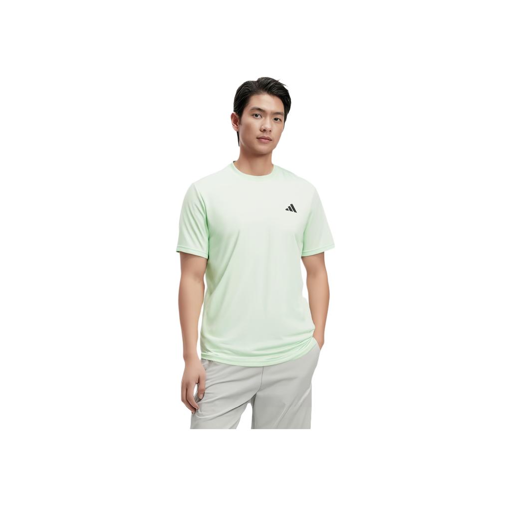 Adidas Solid Color Crew Neck Brand Logo Short Sleeve T-Shirt Men Tops Light-Green IT5396
