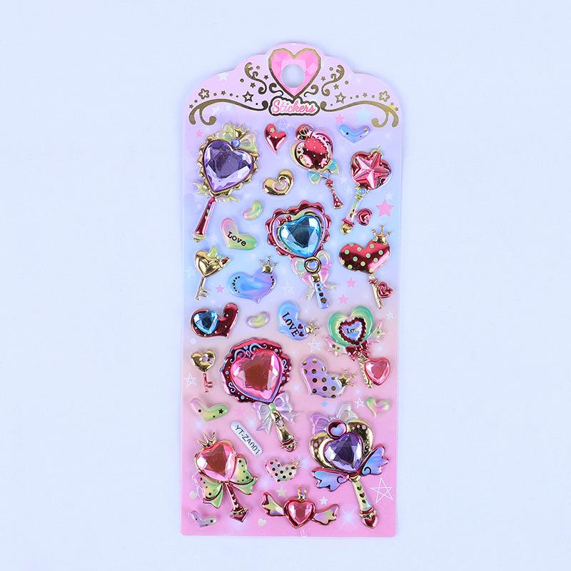 Fun Fashion 3D Relief Stickers Creative Magic Wand Gem Diamond Cute Aesthetic Stickers Diy Phone Case Shiny Decoration Sticker