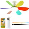 Socket Fan Light with Remote, Screw in Ceiling Fan LED Light Bulb 3 Colors Dimmable 3000K-6000K Quiet Fan for Indoor, Bedroom, Kitchen, Balcony, Home