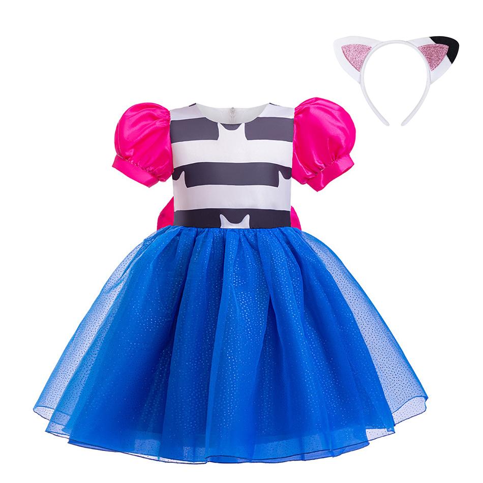 Bambole Gabby Travestimento Casa delle Bambole Cartone Animato Gioco di Ruolo Set da 2 Pezzi Vestiti in Tulle a Righe Gioco per Bambini Tema Festa Abito