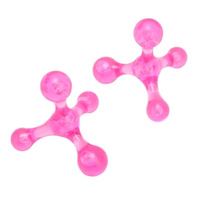 2 Stück Fußgewölbemassagegerät Mini Handheld 4 Kugeln Entspannung Akupressur Fußgewölbemassagegerät für Bein Arm Rosa