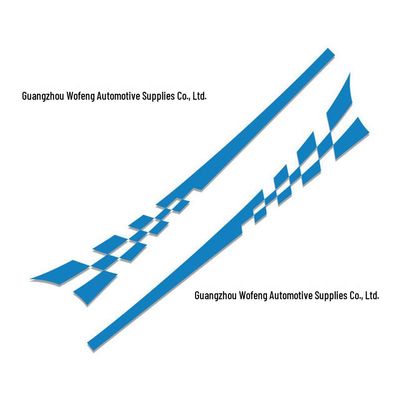 Grid Side Skirt Pinstripe Car Decal D361 - Full Body Modified Stripe Waistline Sticker