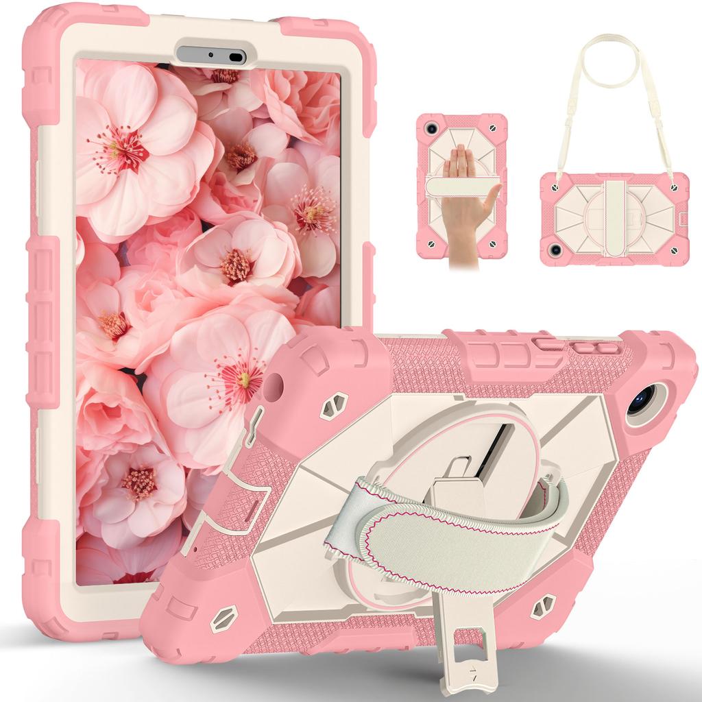 Rotatable Heavy Duty Case for Lenovo Tab One (K9) 2025 8.7 Inch TB305FU Rugged Stand Cover with Shoulder Strap 3-Layers Protect