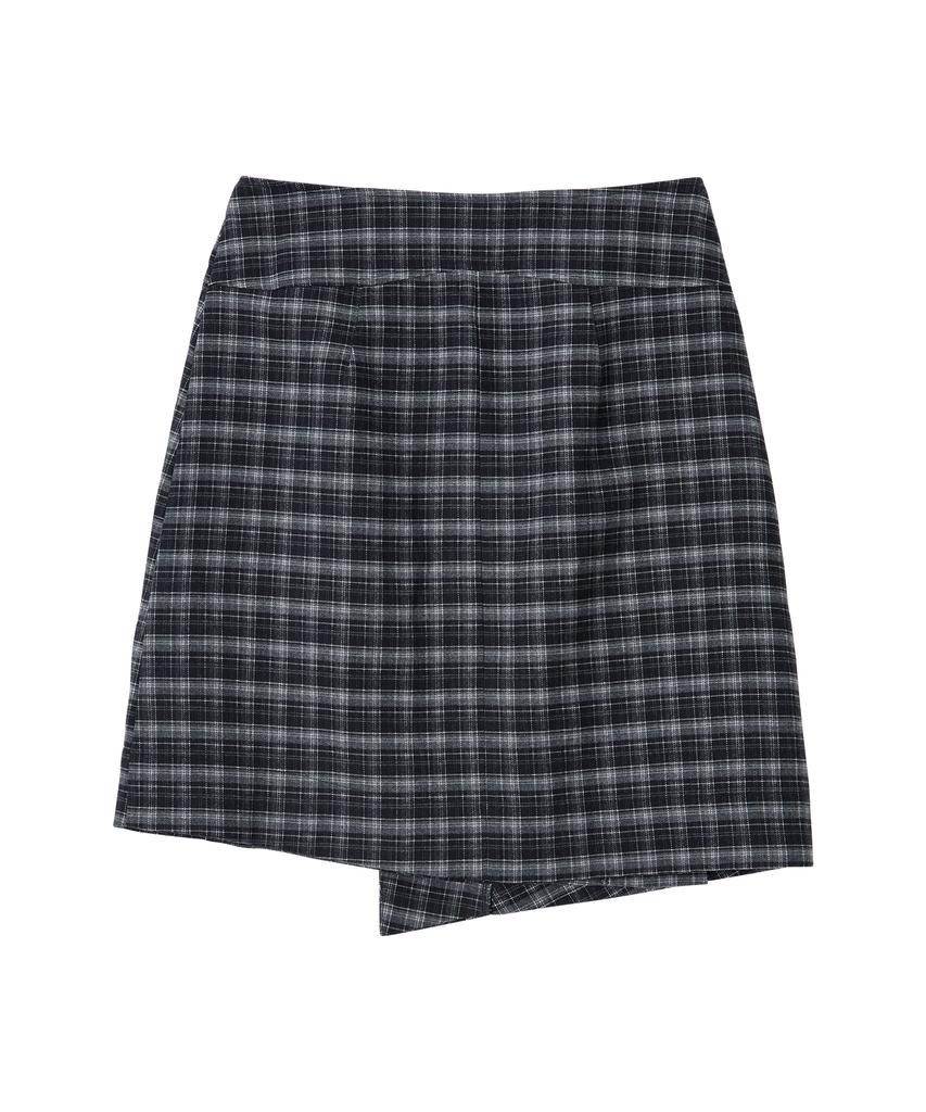Biteoseljeu Jane Check Wrap Skirt - Black