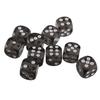 [Generic] Set of 10 Tabletop Role-Playing Game Acrylic Toy Six-Sided Dice, D6, Available in 10 Colors - Black