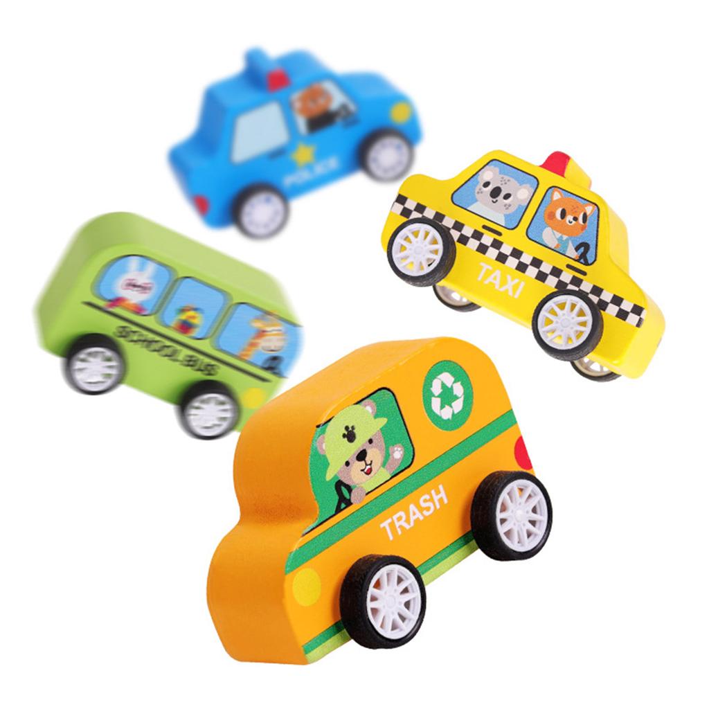 Entertaining Car Model Set Vehicle School Bus Inertial Car for Preschool Kids Birthday Gift Realistic Car Model Set of 6
