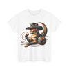 Unisex Adult T Shirt Art Deco Cat In Cowboy Hat Geometric Yarn Ball Playful Tee