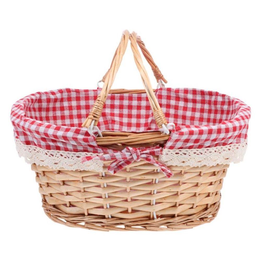 Removable Oval Handwoven Toys Sundries Storage Basket Fruit Basket Picnic Basket Vegetable Basket