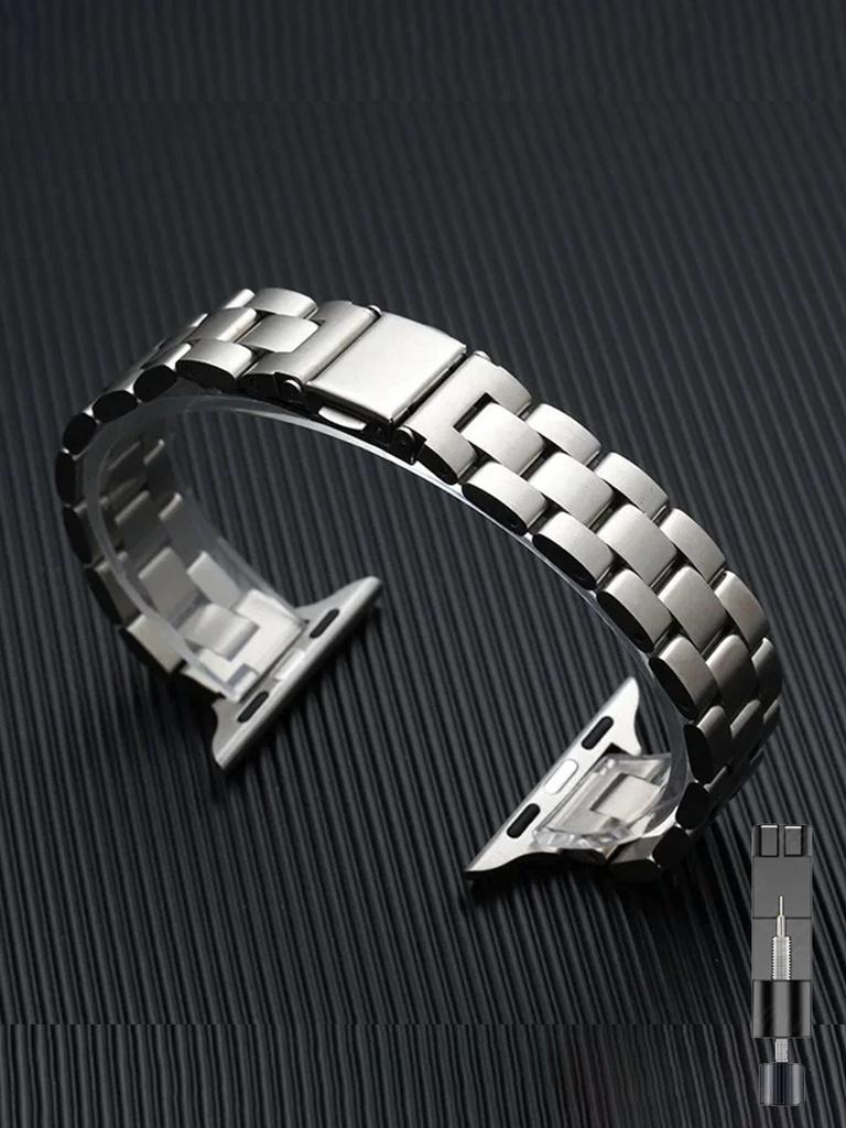 1Pc Thin Replacement Band Compatible with iWatch Ultra SE Series 11 10 9 8 7 6 5 4 3 2 1 Stainless Steel Metal Wristband Women Men