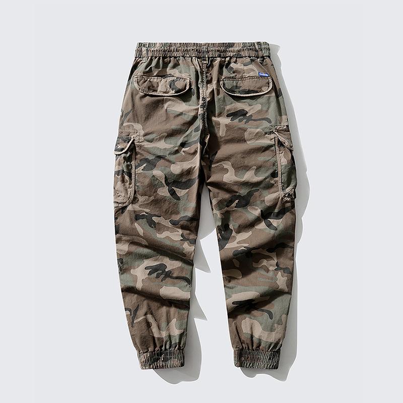 Men's New Camouflage Bundle Overalls Casual Loose Elastic Trousers for A