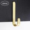 Nordic Style Pure Brass J-Shaped Adhesive Hook for Bathroom, Toilet, or Kitchen.