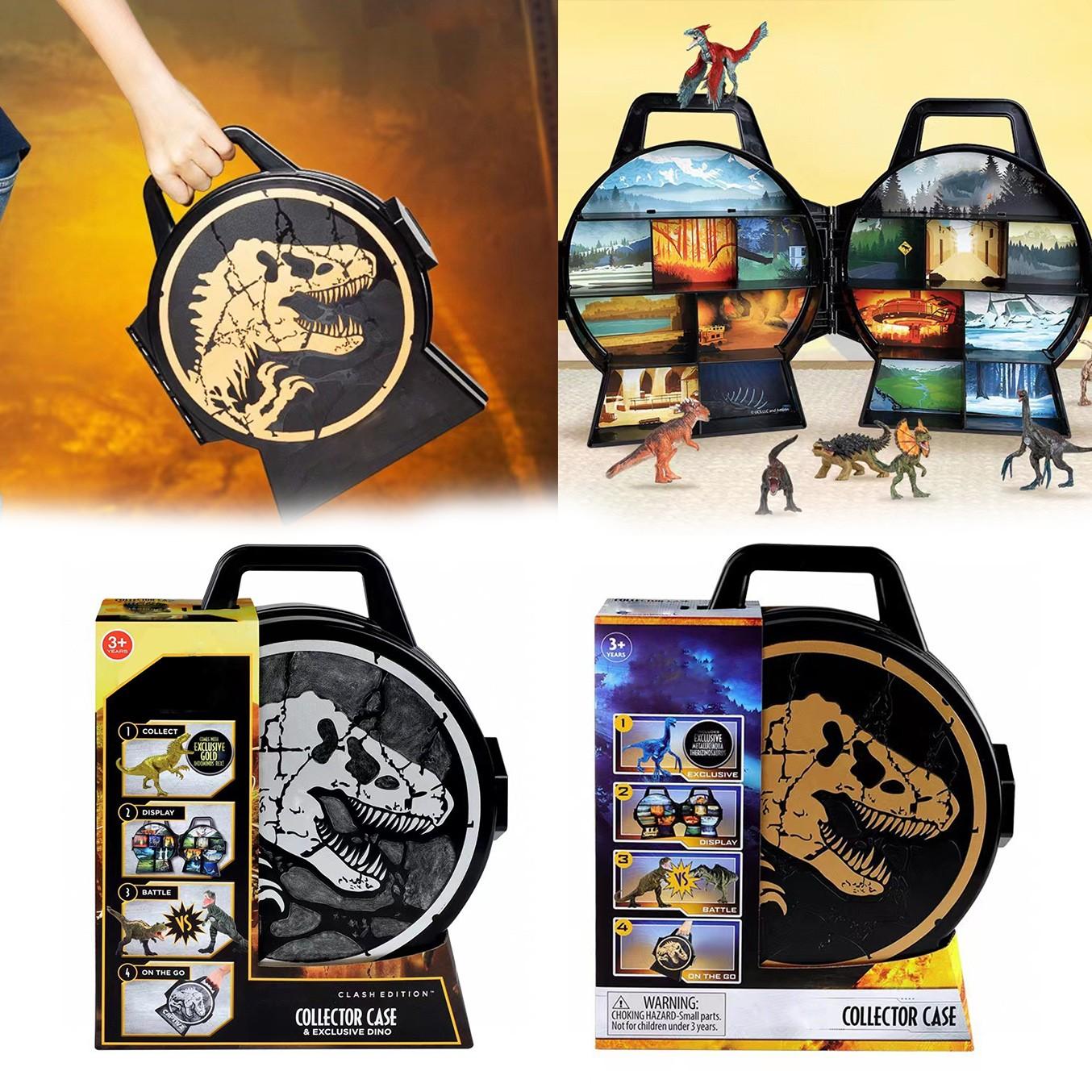 

Portable Dinosaur Display Box Children s Card Figurine Toy Storage Box One Size чорний