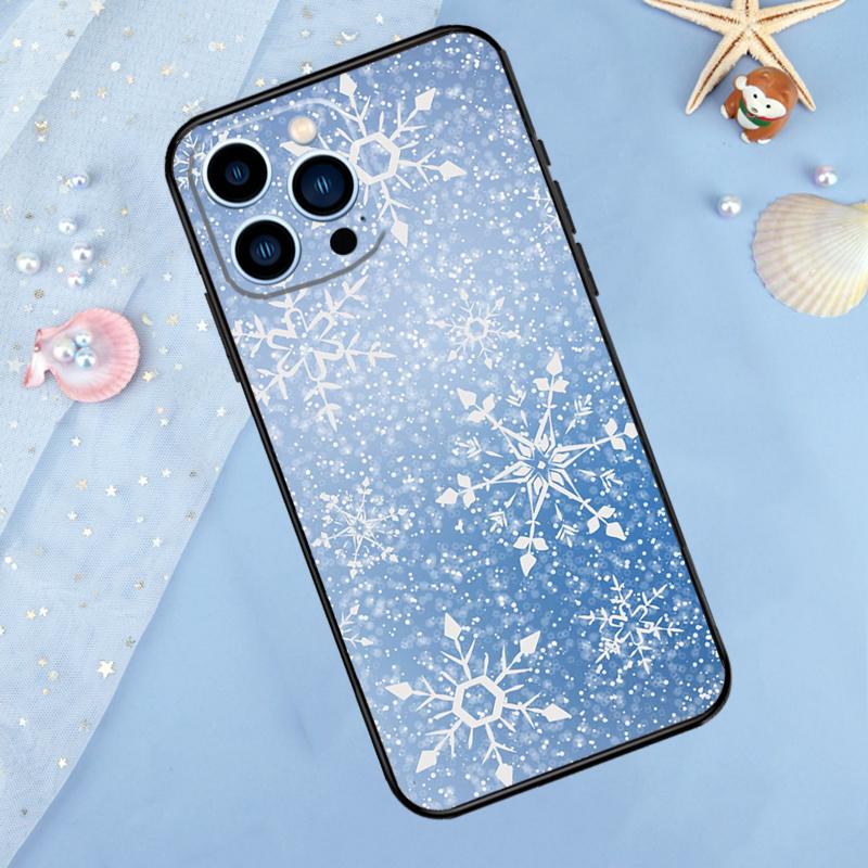 Snow Snowflake Winter Case For iPhone 17 Pro Max 16 15 14 12 11 13 Pro Max Plus 12 13 Mini 16e 17 Air Back Cover