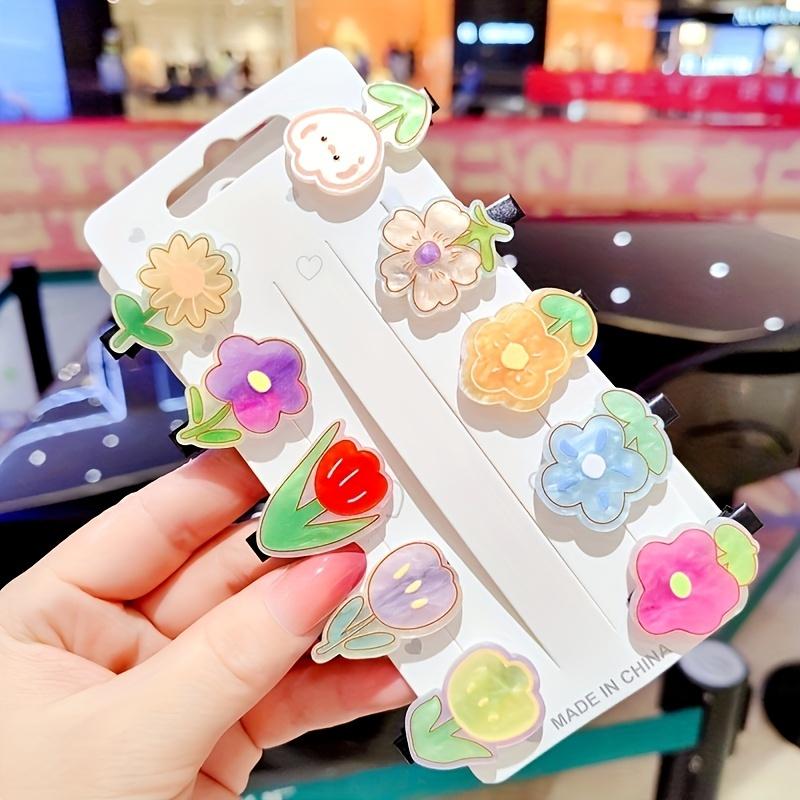 10PCS/Set New Girls Cute Cartoon Ice Cream Flower Hair Clips Kids Lovely Hairpins Headband Barrettes Fashion Hair Accessories