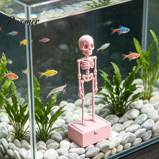 Paesaggio Horror Sottomarino Decorazione Scheletro Danzante Aeratore Acquario con Articolazioni Mobili per Decorazioni Acquario di Halloween, Accessori Spettrali