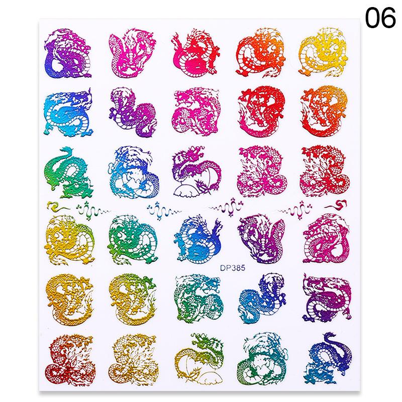 1pc 3D Nail Stickers Spring Summer Natural Flower Leaves Simulation Dried Flower Dragonfly Nail Applique Water Slides Decoration