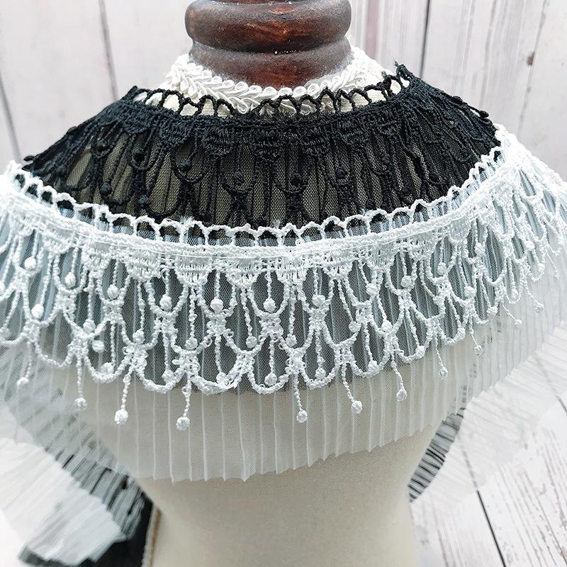 Empfehlen Doppellagiges Plissiertes Wasserlösliches Stickerei-Tropfen Fransen Spitzenstoff DIY Kleidung Rock Hochzeitskleid Dekoration