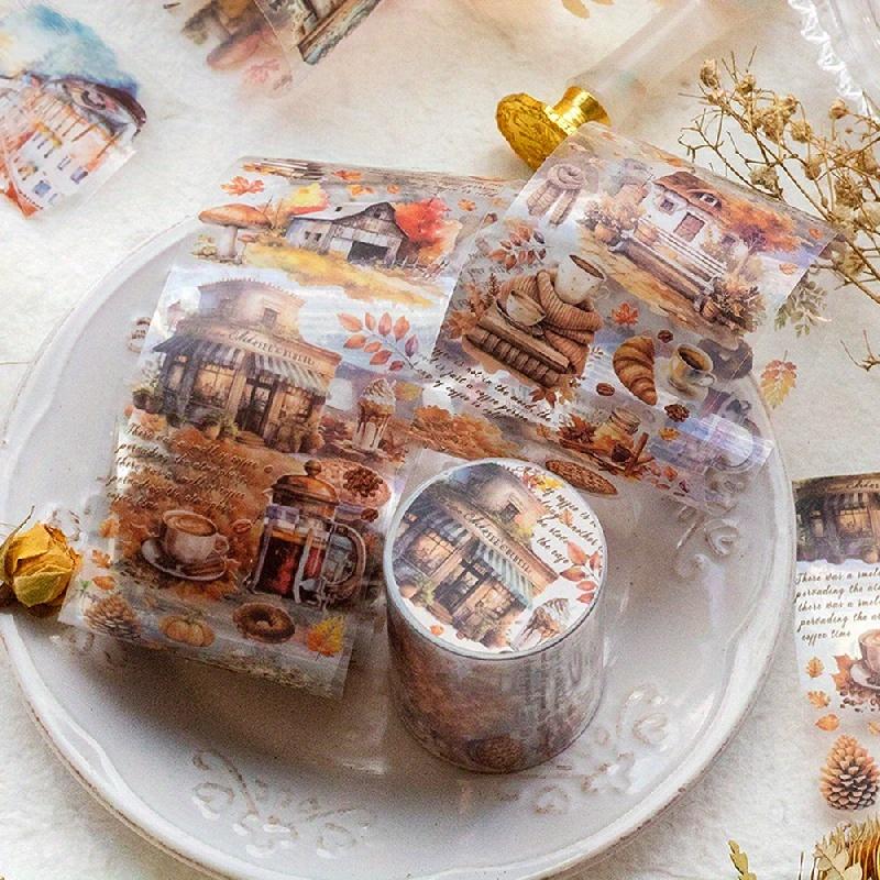 PET páskové samolepky v retro stylu, 1 role, vodotěsné, scrapbookingové potřeby, ideální pro zdobení diářů a rozvrhů, samolepky, potřeby pro junk journaling