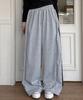 ROCKED GARAGE Unisex Line All-Season Training Pintuck Balloon Two-Way Wide Pants_Gray