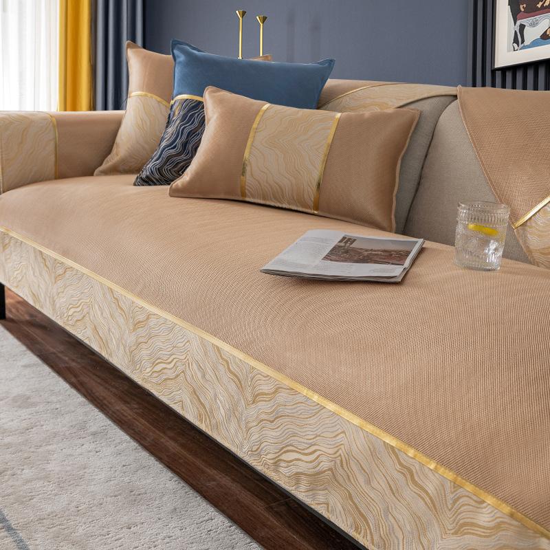 Ice Silk Sofa Cushion Summer Summer Mat Non-Slip Seat Cushions Leather Sofa Cover Summer Cool Pad Cold Feeling Seat Cushion Cover Towel