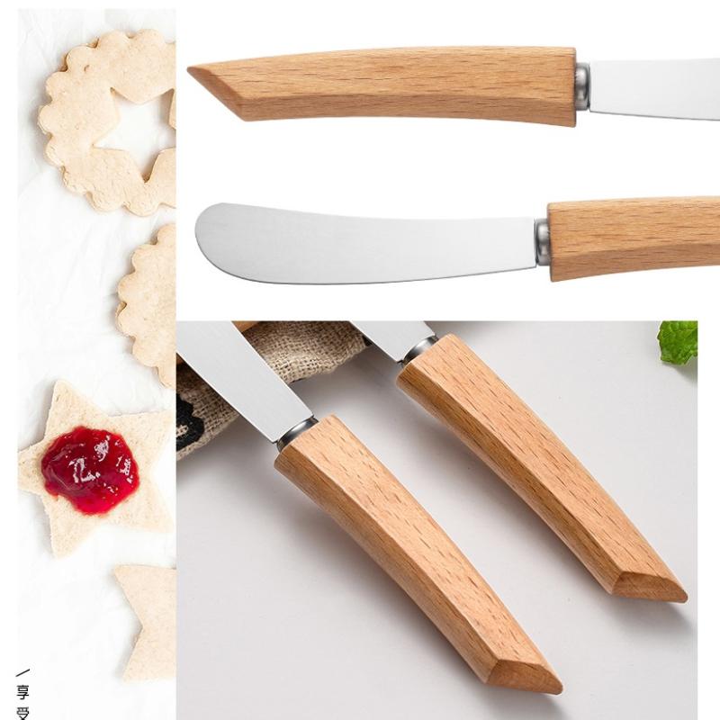 Botermesjes Roestvrij Staal Sandwich Smeerlepels Met Houten Handvat, Boter Roomkaas Jam Schrapers