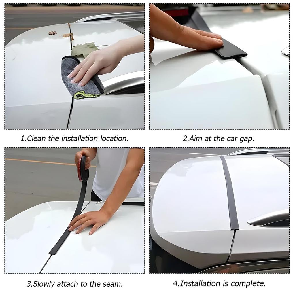 BELOMI 1.6m/5.25ft Car Weather Sealing Strip for SUV MPV Hatchback Trunk Lid Gap Rubber Trunk Sealing Strip Waterproof Dustproof (Black)