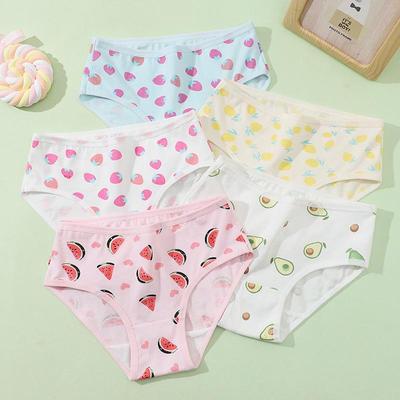 Women's Mid-Waist Japanese Style Strawberry Cotton Underwear - Breathable and Comfortable