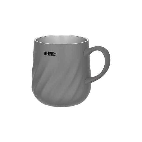 Thermos Vacuum Insulated Mug 450ml Dark Gray Dishwasher Safe Heat/Cold Cute Rounded Design JTD-450 DGY