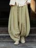 Women's Artistic Retro Loose Cotton Linen Pumpkin Patchwork Lantern Pants