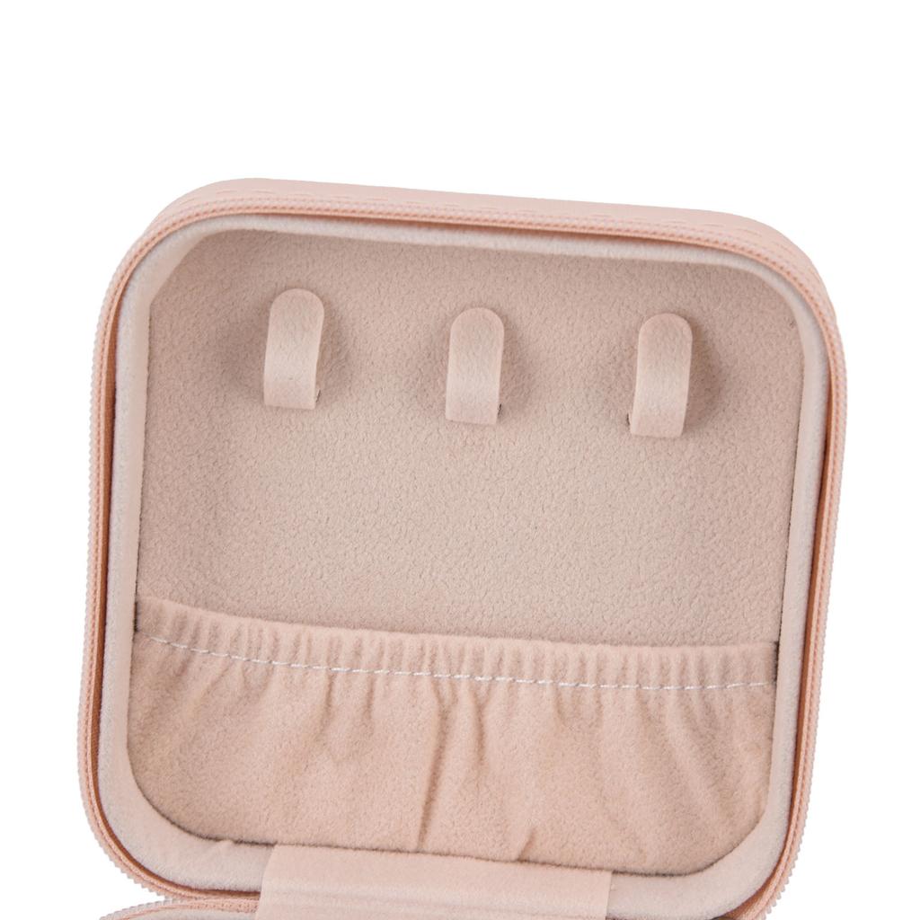 Portable Jewelry Case with 4 Grids Large Capacity Partition Storage Soft Lining Jewelry Storage Box for Travel