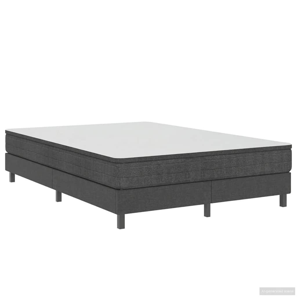 Box Spring Bed Frame Gray Fabric 160x200 cm