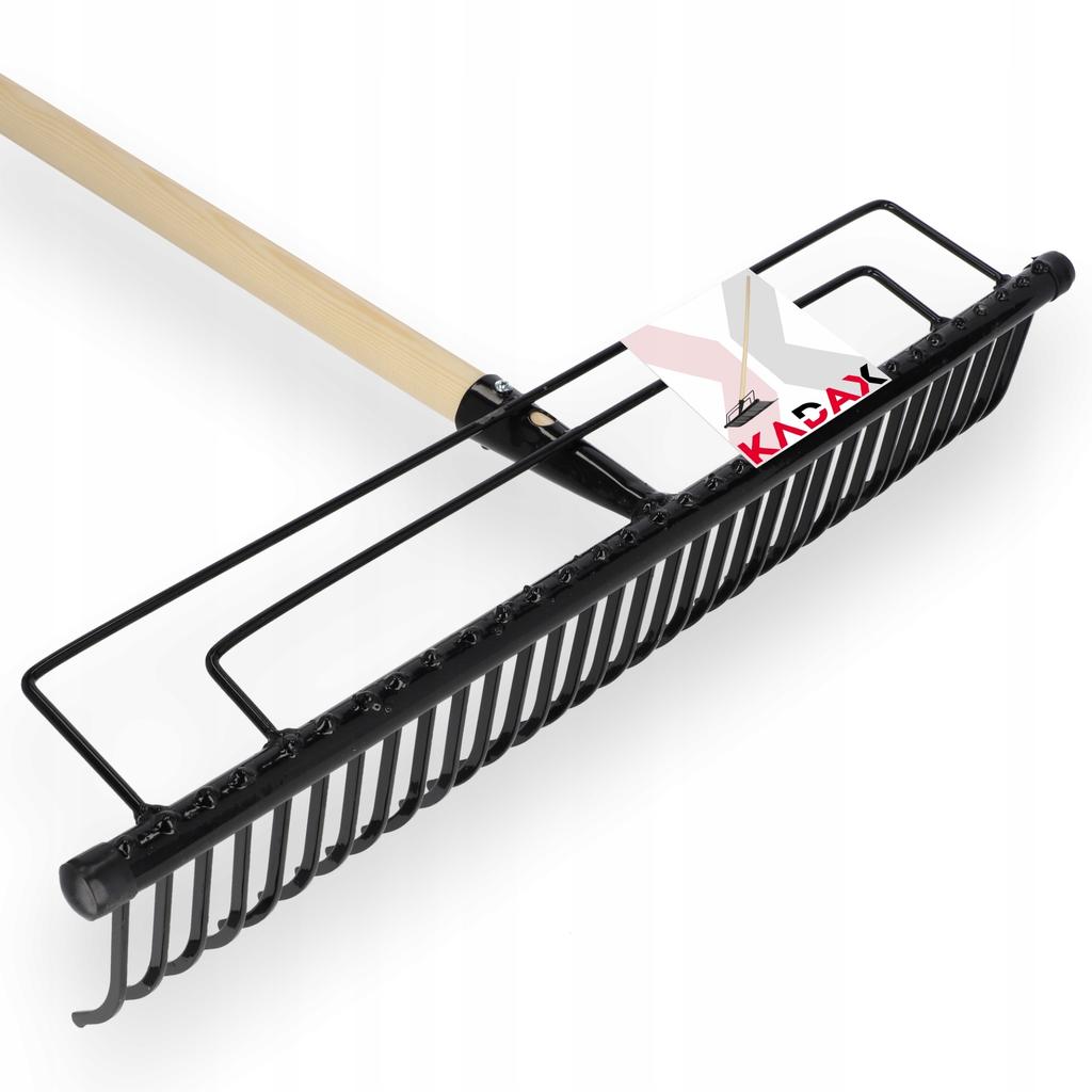 KADAX Grabie metalowe Do Liści Trawy Ogrodowe 165cm Wzmocnione 32 Zębne Trzonek