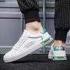 Fashion New Green White Faux Leather Shoes Men's Waterproof Sneakers Run Sports Gym Shoes Man Casual Trainers Boys Tenis Male Sneakers