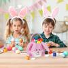 Plush Bunny Easter Basket Soft Festive Candies Storage Container Empty Embroidered Easter Basket With Handle For Boys Girls Cute