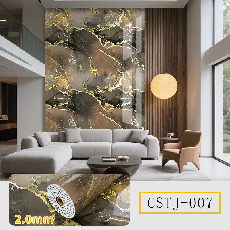 Selbstklebende, wasserfeste Marmorfliesen-Wandaufkleber für TV-Hintergrund und Dekoration