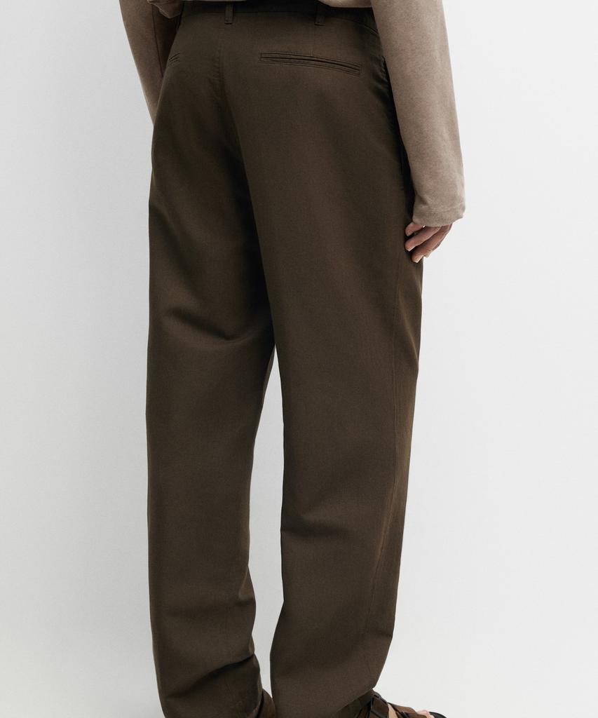 Masimodutti Linen Cotton Straight Fit Pants