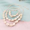 Set Collana, Bracciale, Cavigliera, Conchiglia d'Acqua Dolce & Choker Fatti a Mano Europei e Americani