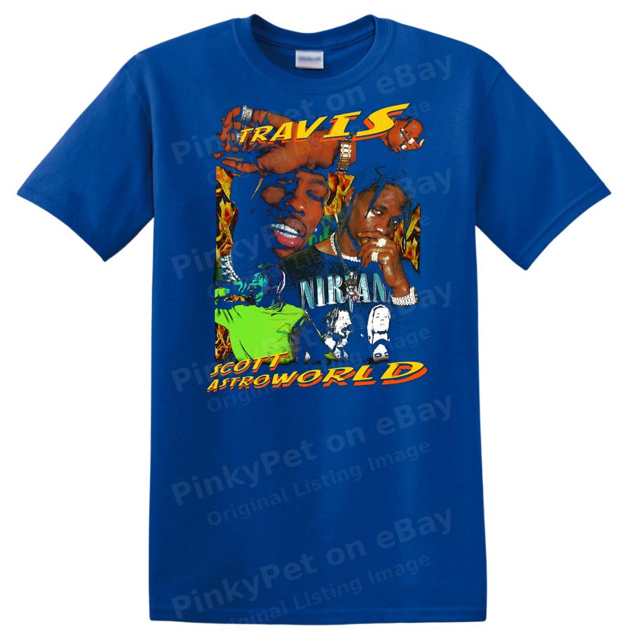 Travis Scott Astroworld Graphic T Shirt Vintage Art Colorful Music Tee