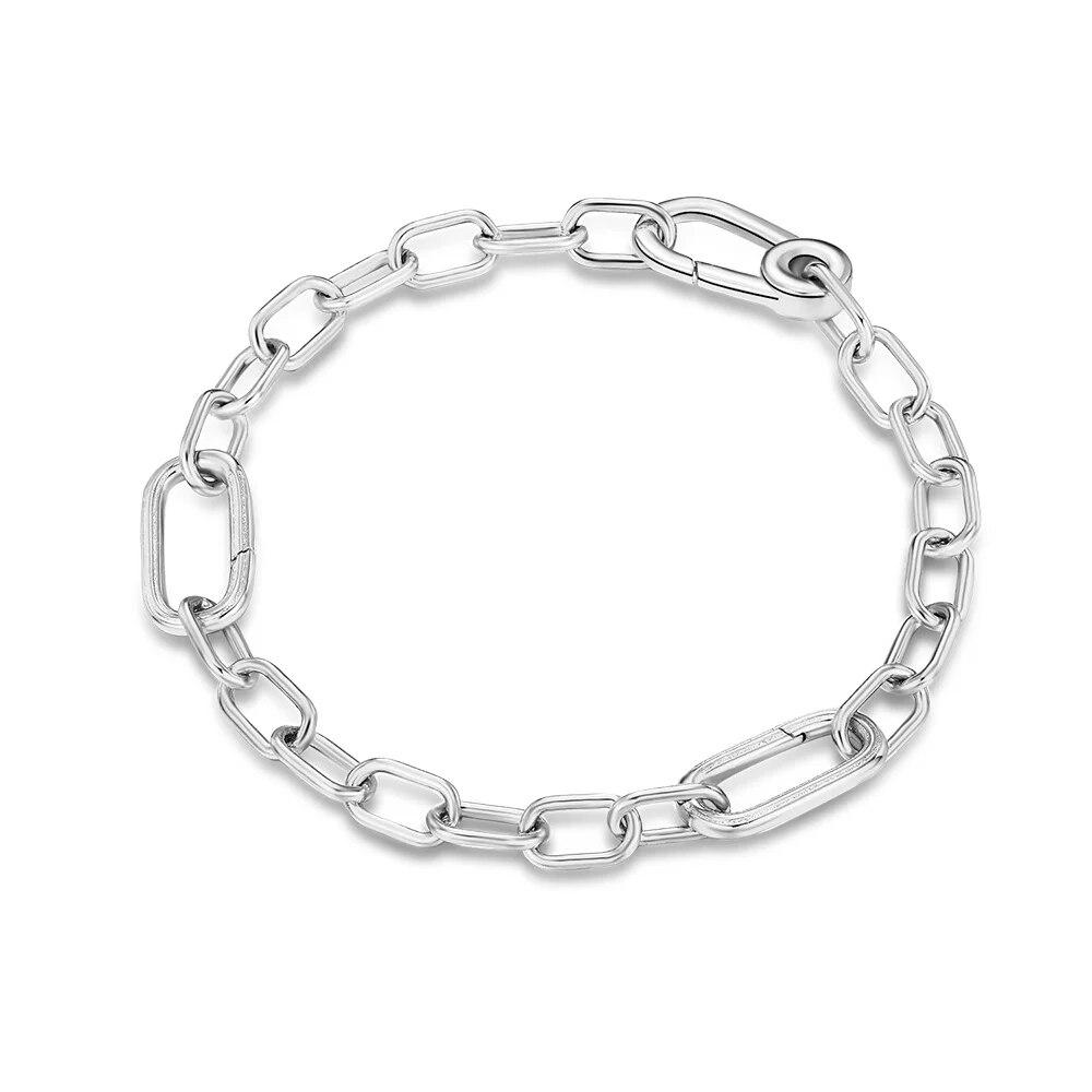 Bracelet en laiton plaqué argent pour femmes, chaîne à maillons en perles, bijoux fins, adaptés aux breloques, nouvelle Collection Me 2022