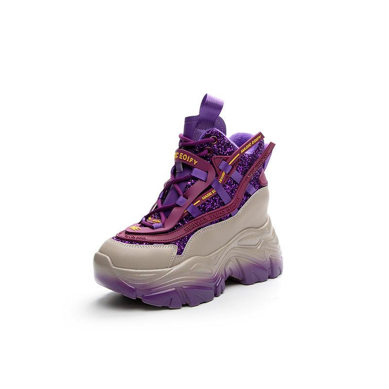 Women's 2024 Autumn Height-Enhancing Sequin Dad Shoes: Stylish and Versatile Casual Thick-Soled Footwear