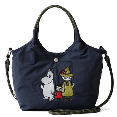 [Moomin] Bestickte 2-Wege-Tasche für Damen rmpk-02 Marine (Gruppe)