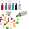 Keychain Pill Box Small Travel Pill Case Organizer Crystal Diamond Medicine Bottle Pill Bottle Keychain