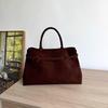 Women's Retro Suede Commuter Tote - Large Capacity Arrow Handbag for Autumn and Winter