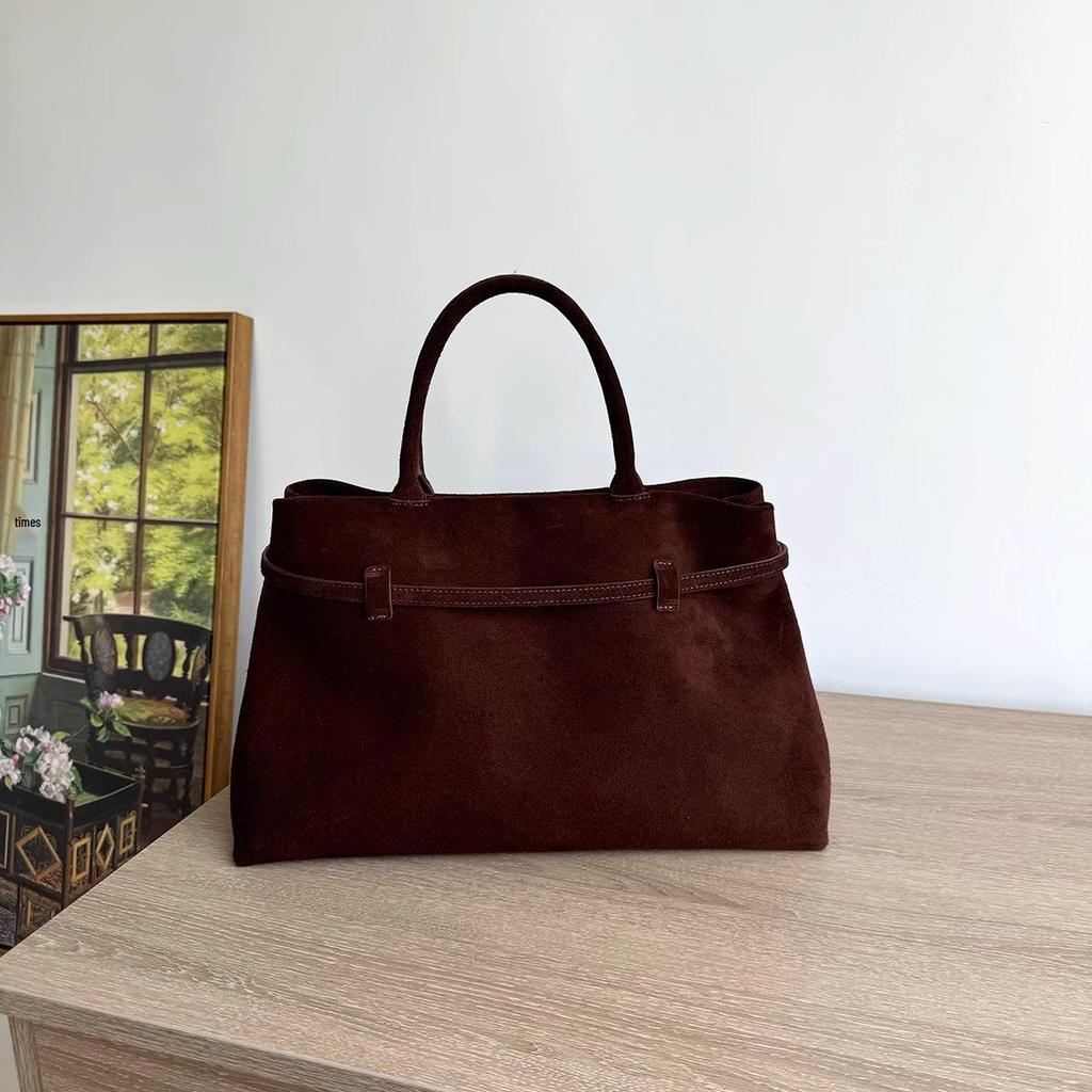Women's Retro Suede Commuter Tote - Large Capacity Arrow Handbag for Autumn and Winter
