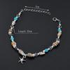 Conch Shell Faux Turquoise Beaded Starfish Charm Lady Anklet Ankle Bracelet