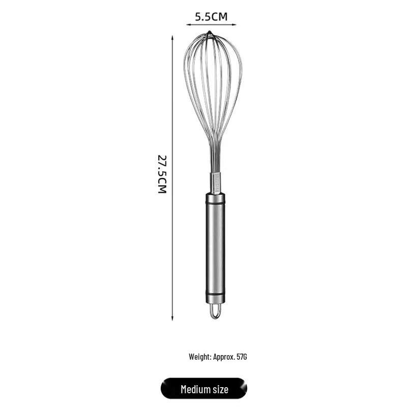 304 Stainless Steel Egg Beater for Baking, Whipping Egg Whites, and Mixing Cream