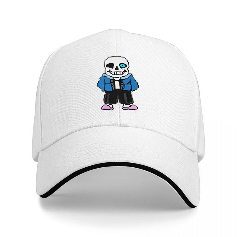 Undertale Sans Character Baseball Cap Black Adjustable Hat with Pixel Art Design for Fans of the Game and Anime Style Fashion